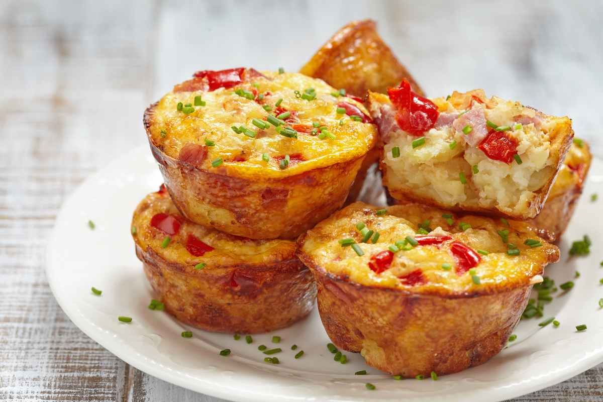 Mini Quiches de Alho-poró e Pimentão Vermelho