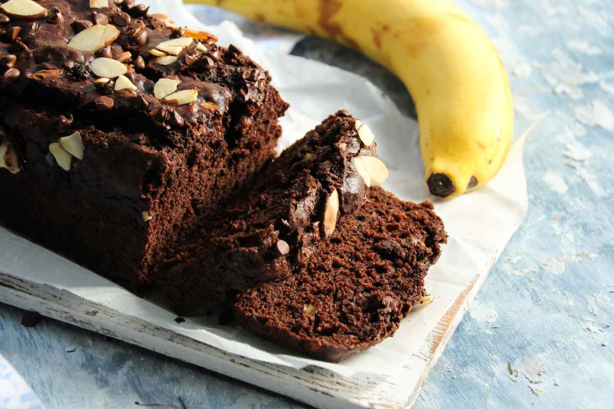 Bolo de Banana com Chocolate