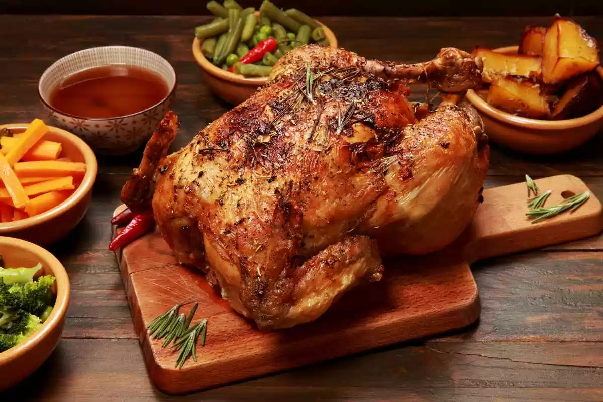 Frango Inteiro Assado e Recheado